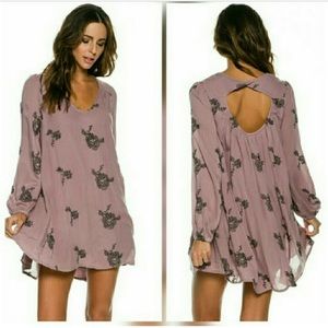 Free People Embroidered Austin Elderberry Dress